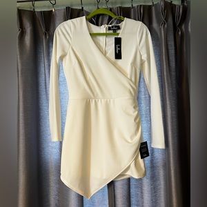 COPY - Lulus Babe Heaven White Long Sleeve Asymmetrical Romper, size Medium